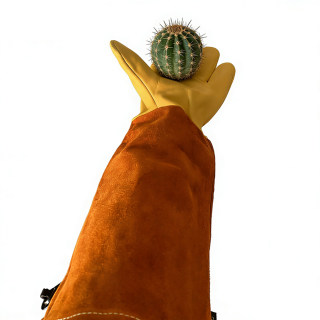 Long Leather Thorn Proof Gardening Gloves, Elbow-Length Rose Pruning Gloves with Adjustable Wrist